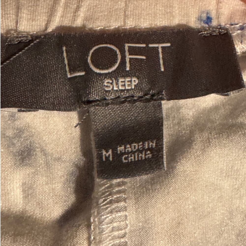 Loft Sleep · M · Blue Floral · Modal Spandex GirlSoft Capri Pajama Lounge Pants - Picture 5 of 7
